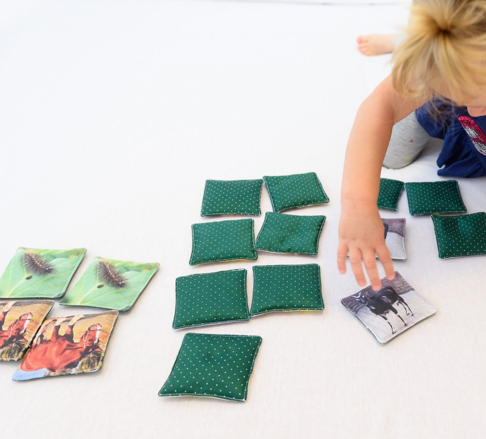 MyMoo Juego de memoria de textiles - 16 pares - Animales, set