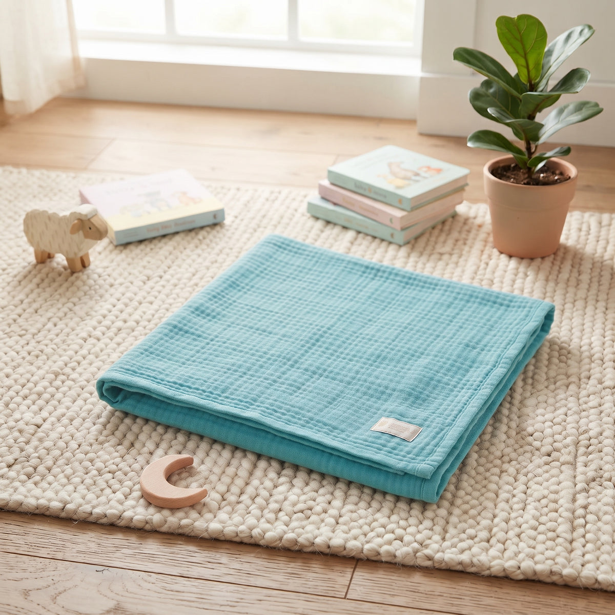 Pañal de muselina Monkey Mum® - Verde menta