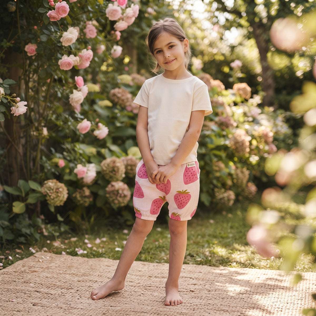 Pantaloncitos de muselina Monkey Mum® - Fresa