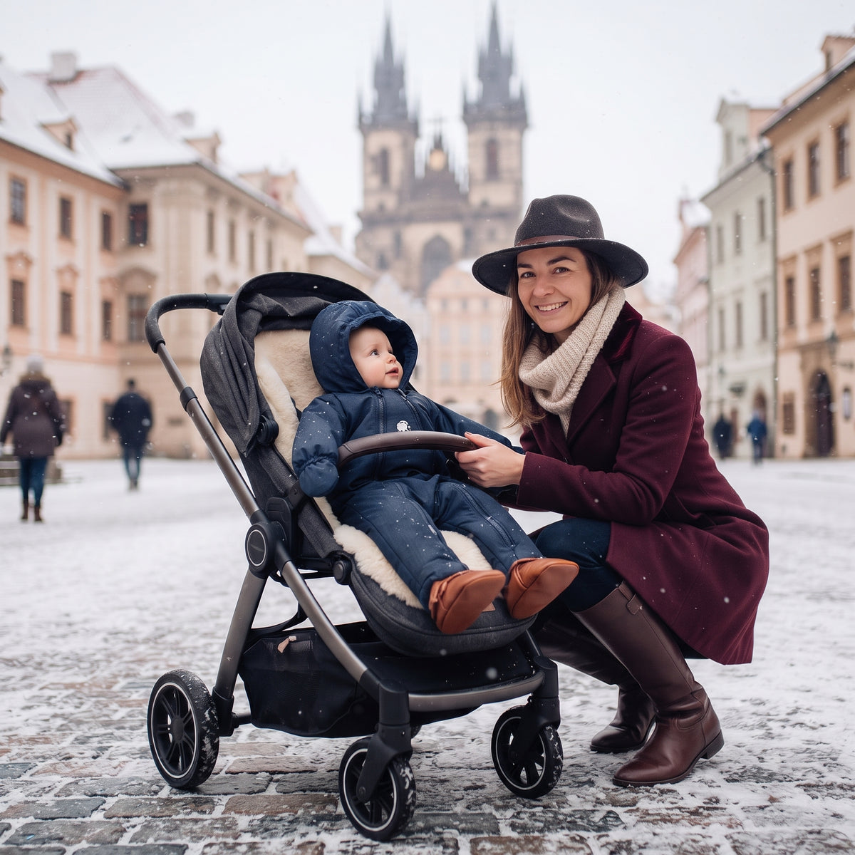Monkey Mum® Mono infantil de invierno de softshell con borreguito - Cuento de hadas nocturno - talla 62/68, 74/80