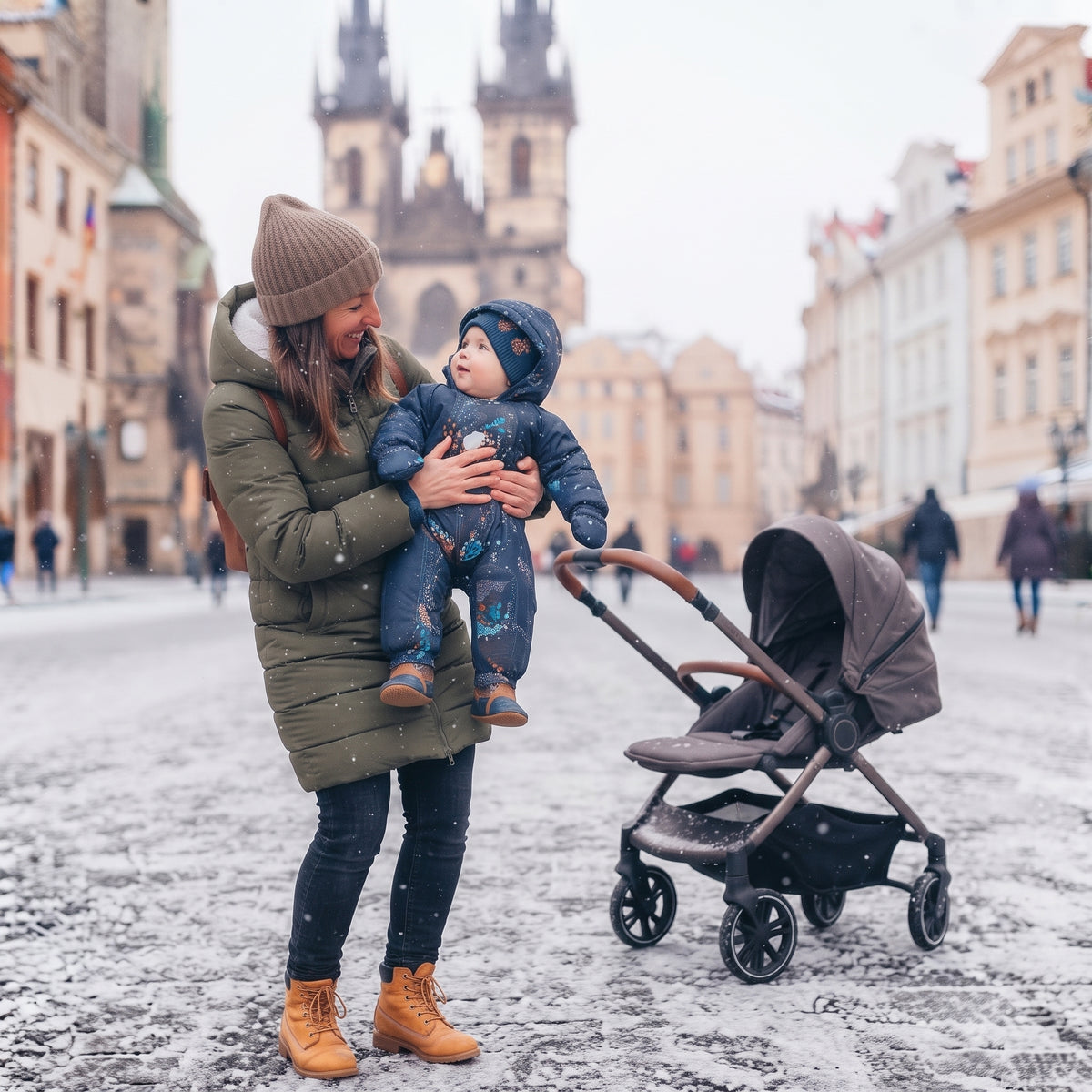 Monkey Mum® Mono infantil de invierno de softshell con borreguito - Cuento de hadas nocturno con oso - talla 62/68, 74/80