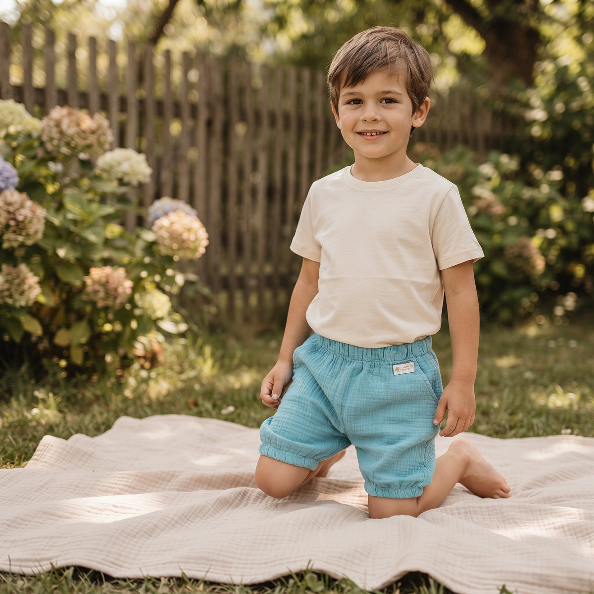Pantaloncitos de muselina Monkey Mum® - Verde menta