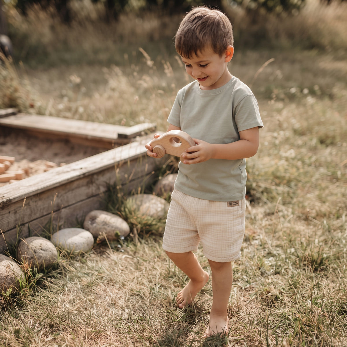 Pantaloncitos de muselina Monkey Mum® - Beige