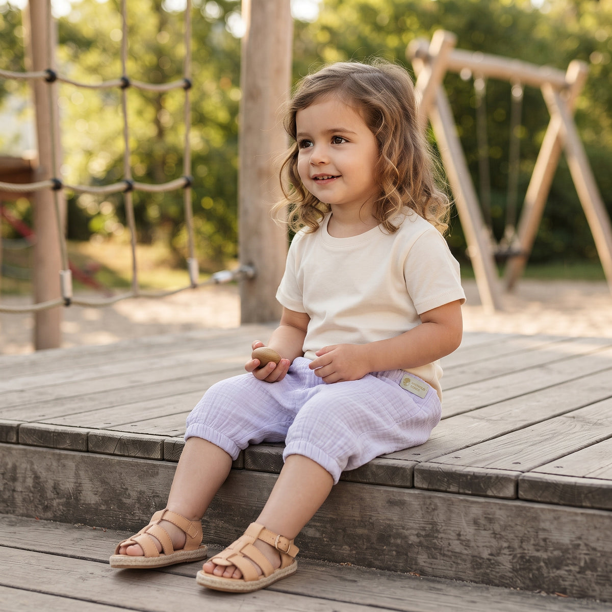 Pantaloncitos de muselina Monkey Mum® - Violeta