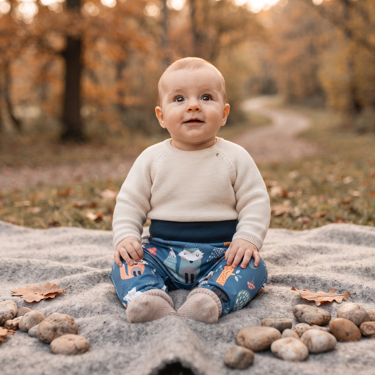 Pantalones infantiles de softshell con membrana Monkey Mum® - Animales nocturnos