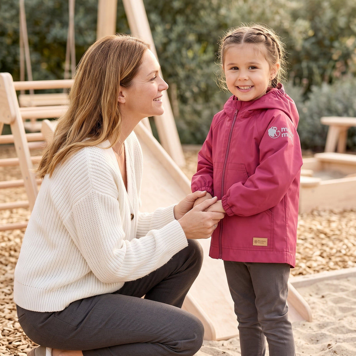 Monkey Mum® Chaqueta cortavientos con manga raglán - Granate