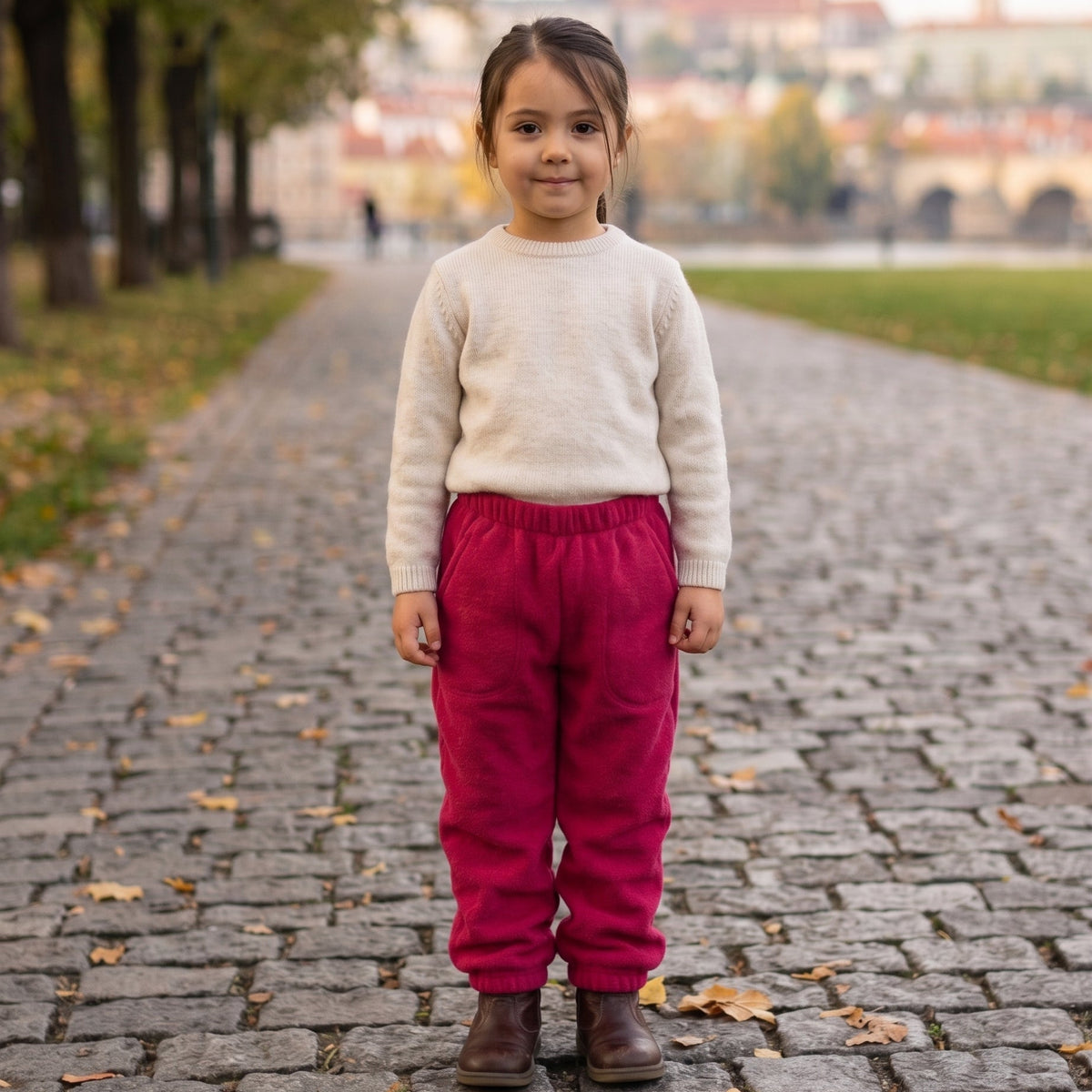 Monkey Mum® Pantalones de felpa - Granate