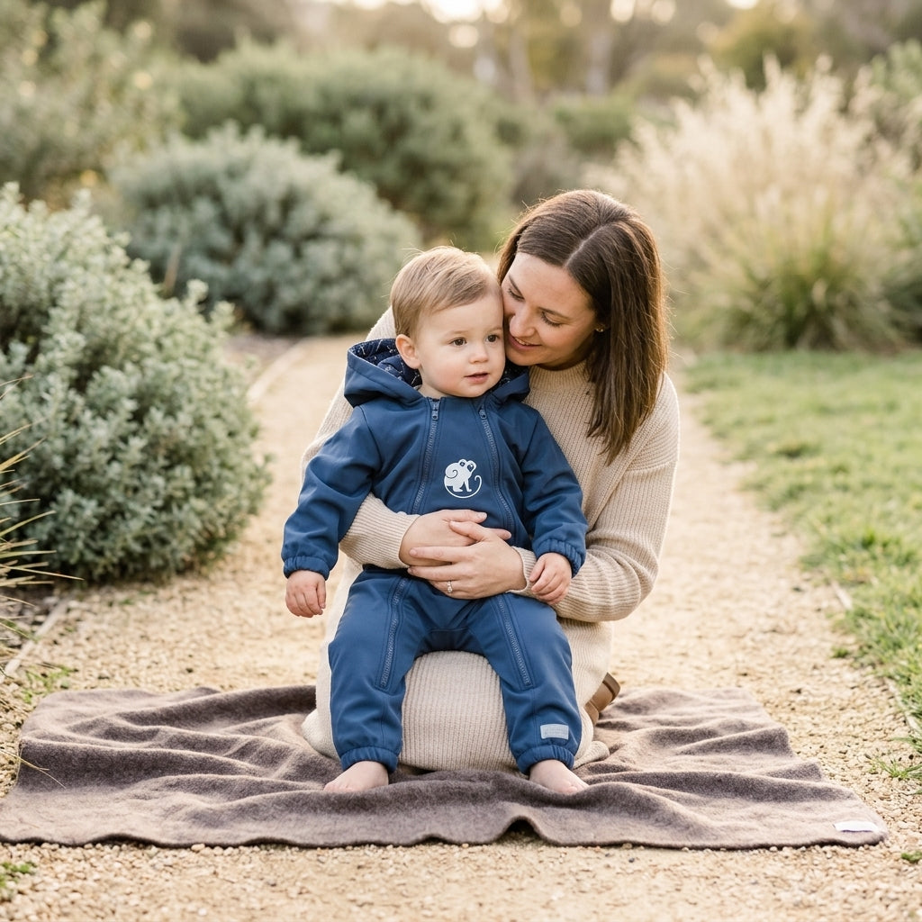 Monkey Mum® Mono de softshell con membrana –Cielo de dinosaurios - talla 62/68, 74/80