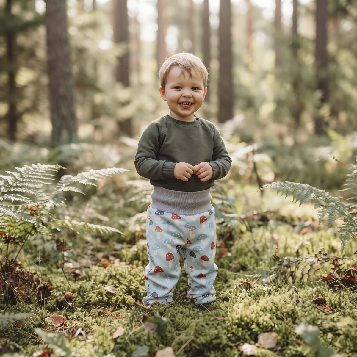 Pantalones softshell evolutivos infantiles con membrana Monkey Mum® - Setas venenosas multicolores