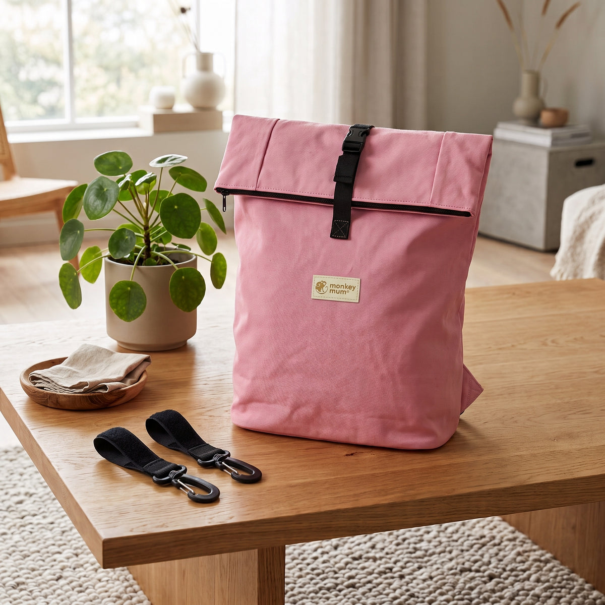 Monkey Mum® Mochila de softshell para carrito de bebé – Algodón de azúcar