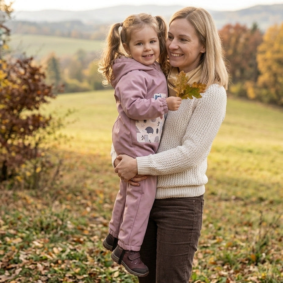 Monkey Mum® Mono de softshell con membrana – Animalitos de azúcar - talla 98/104, 110/116