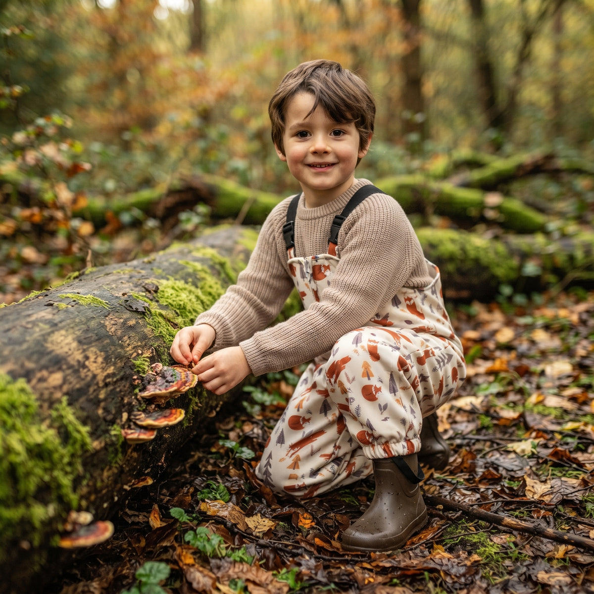 Monkey Mum® Pantalones con peto de softshell con membrana - Juegos del zorro