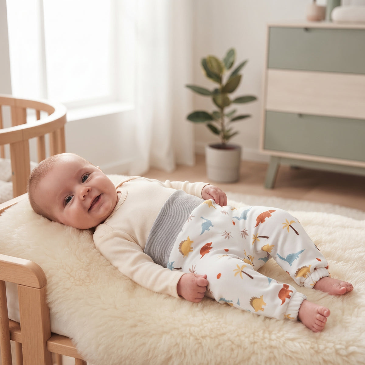 Pantalones infantiles de softshell con membrana Monkey Mum® - Historia de dinosaurios