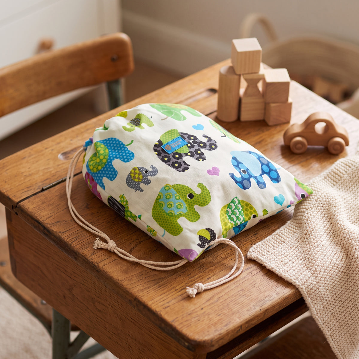 Bolsa de tela Monkey Mum® - Elefante alegre