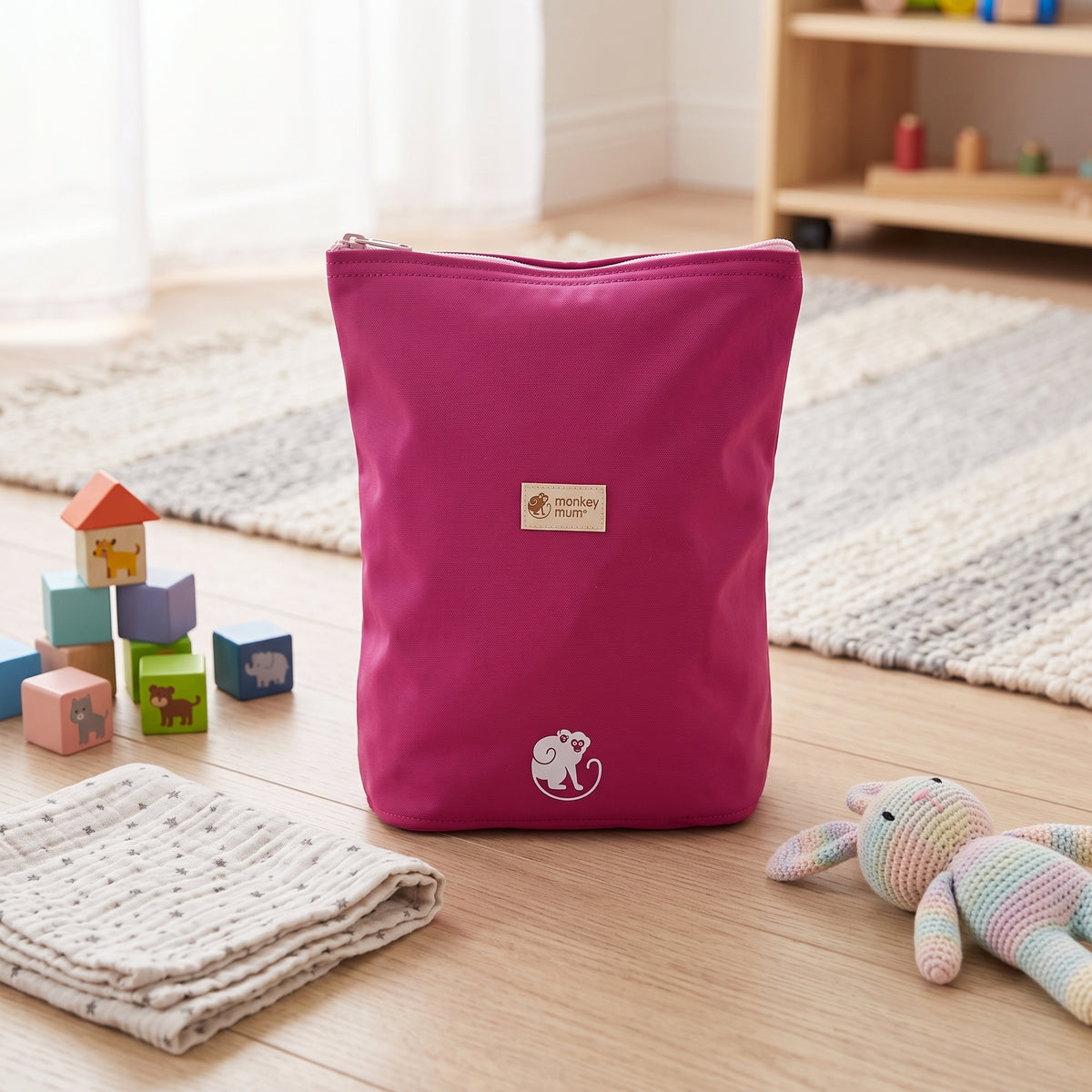 Mochila infantil de softshell Monkey Mum® - Frambuesa jugosa