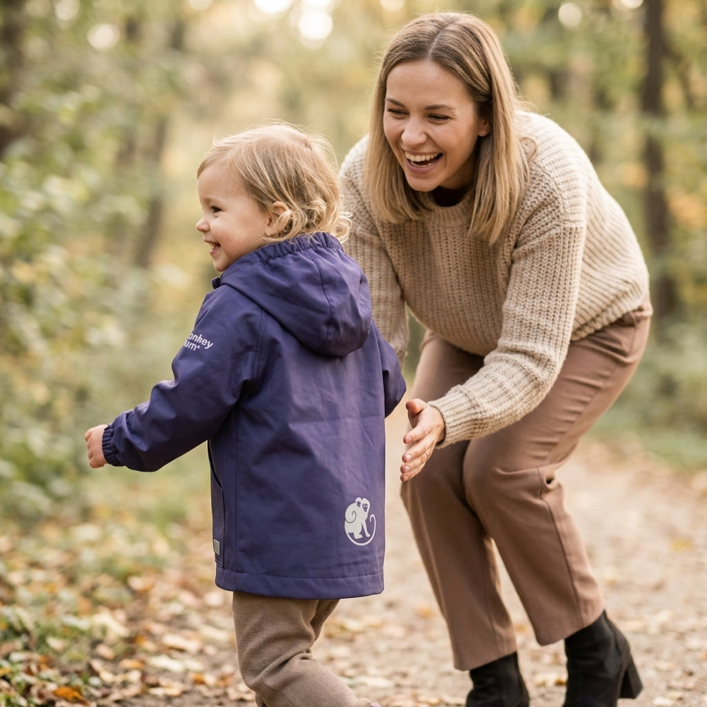 Monkey Mum® Chaqueta cortavientos con manga raglán - Morado oscuro