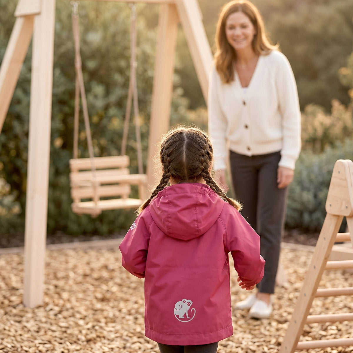 Monkey Mum® Chaqueta cortavientos con manga raglán - Granate