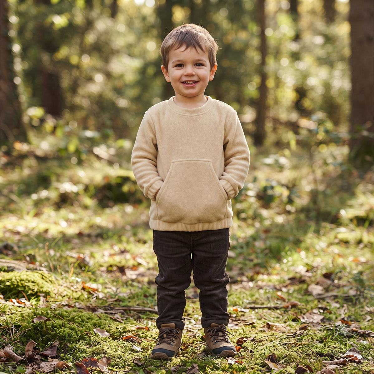 Sudadera polar de poner por la cabeza Monkey Mum® - Beige