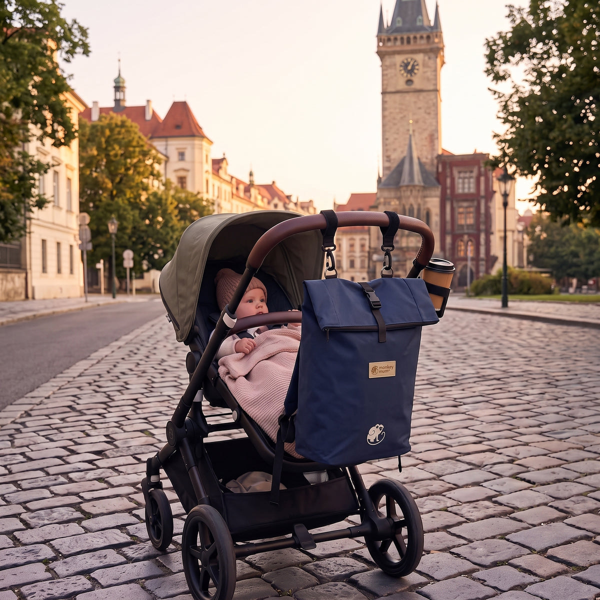 Monkey Mum® Integrovaný keprový batoh k nosítku Carrie - Námořnická modř