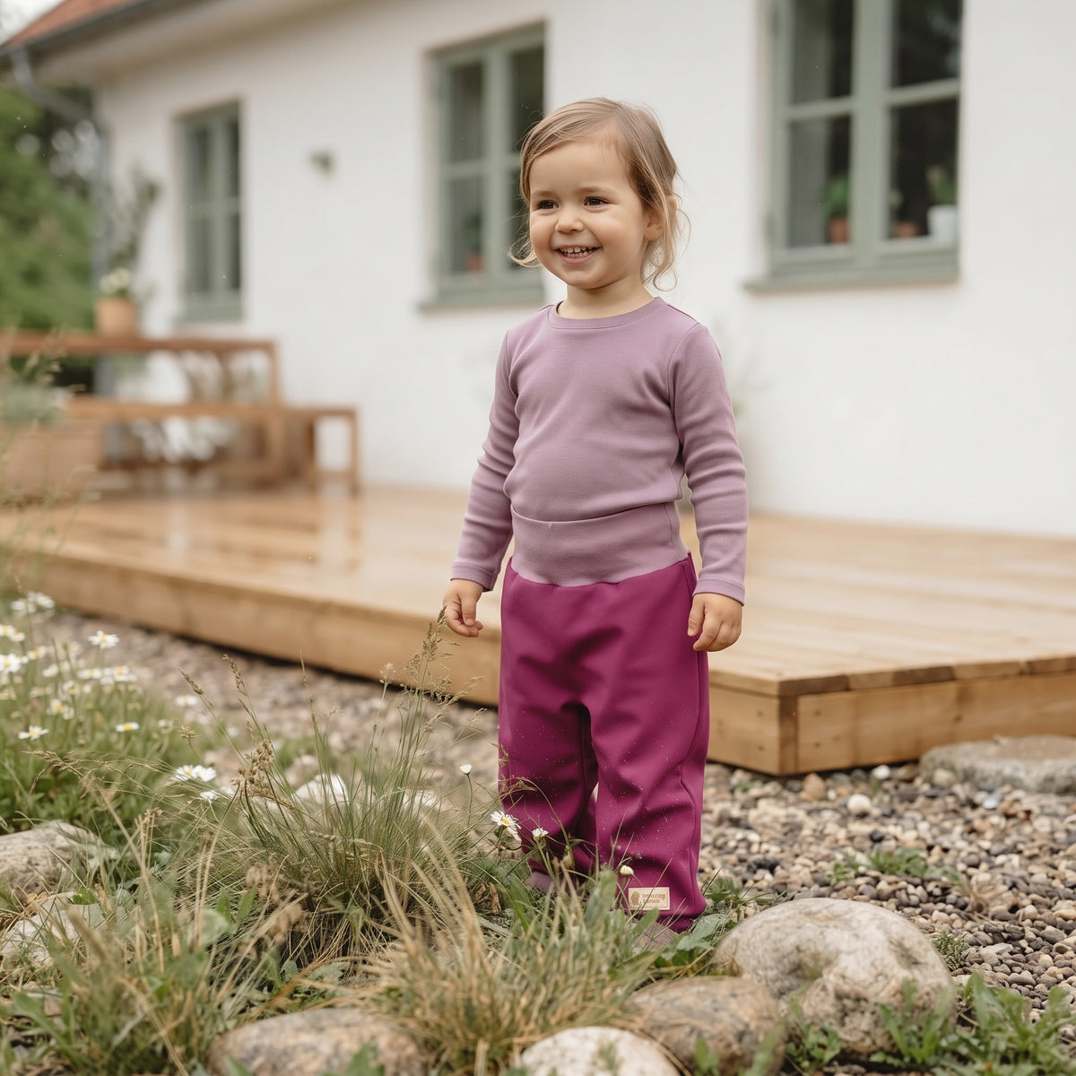 Pantalones softshell evolutivos infantiles con membrana Monkey Mum® - Frambuesa jugosa