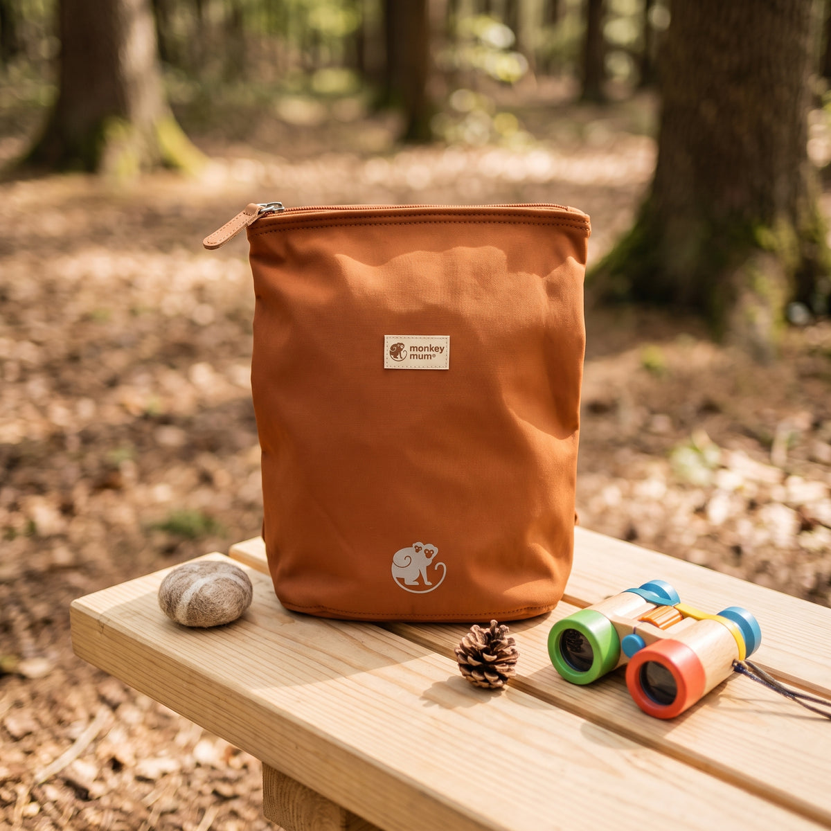 Mochila infantil de softshell Monkey Mum® - Hojas de otoño