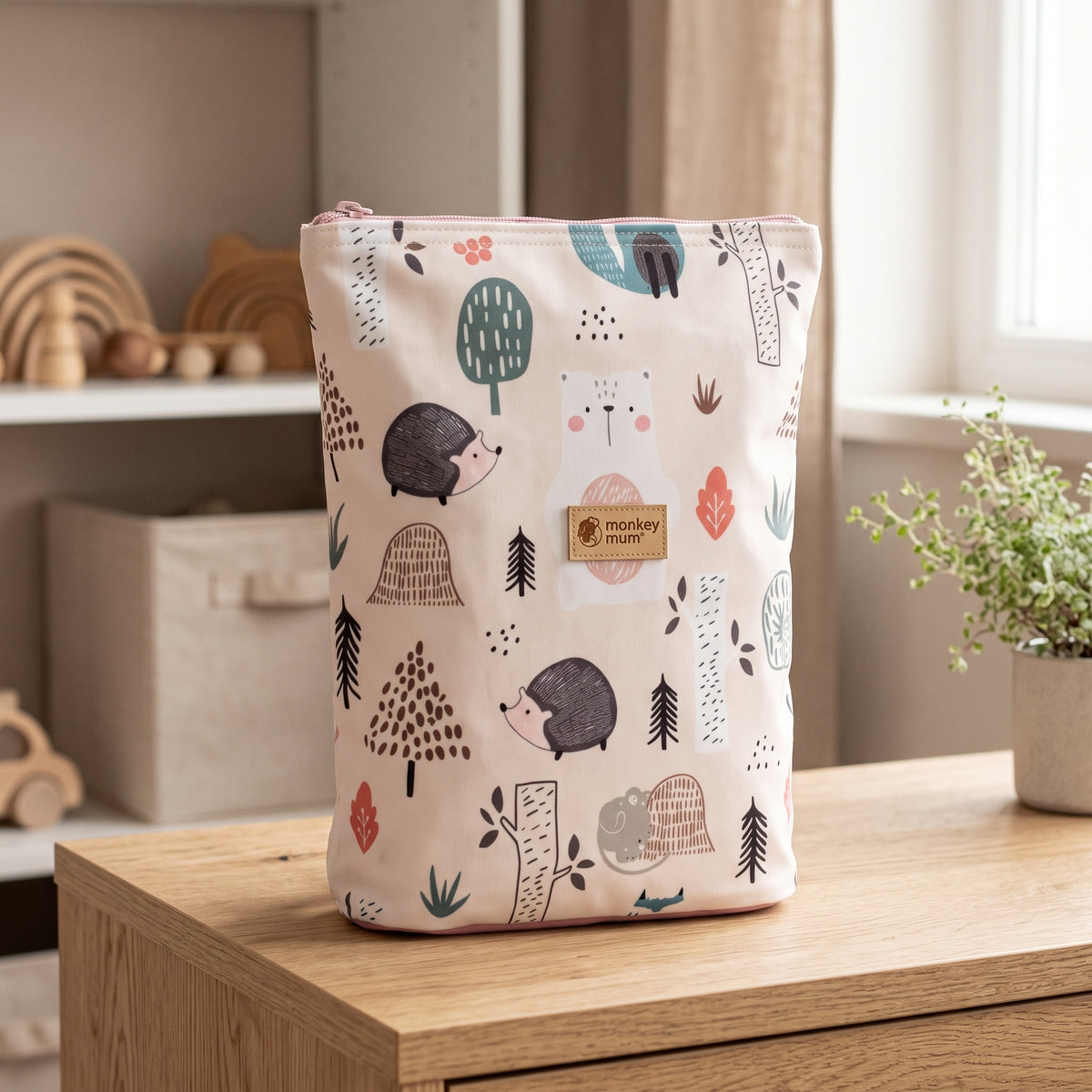 Mochila infantil de softshell Monkey Mum® - Animales del día