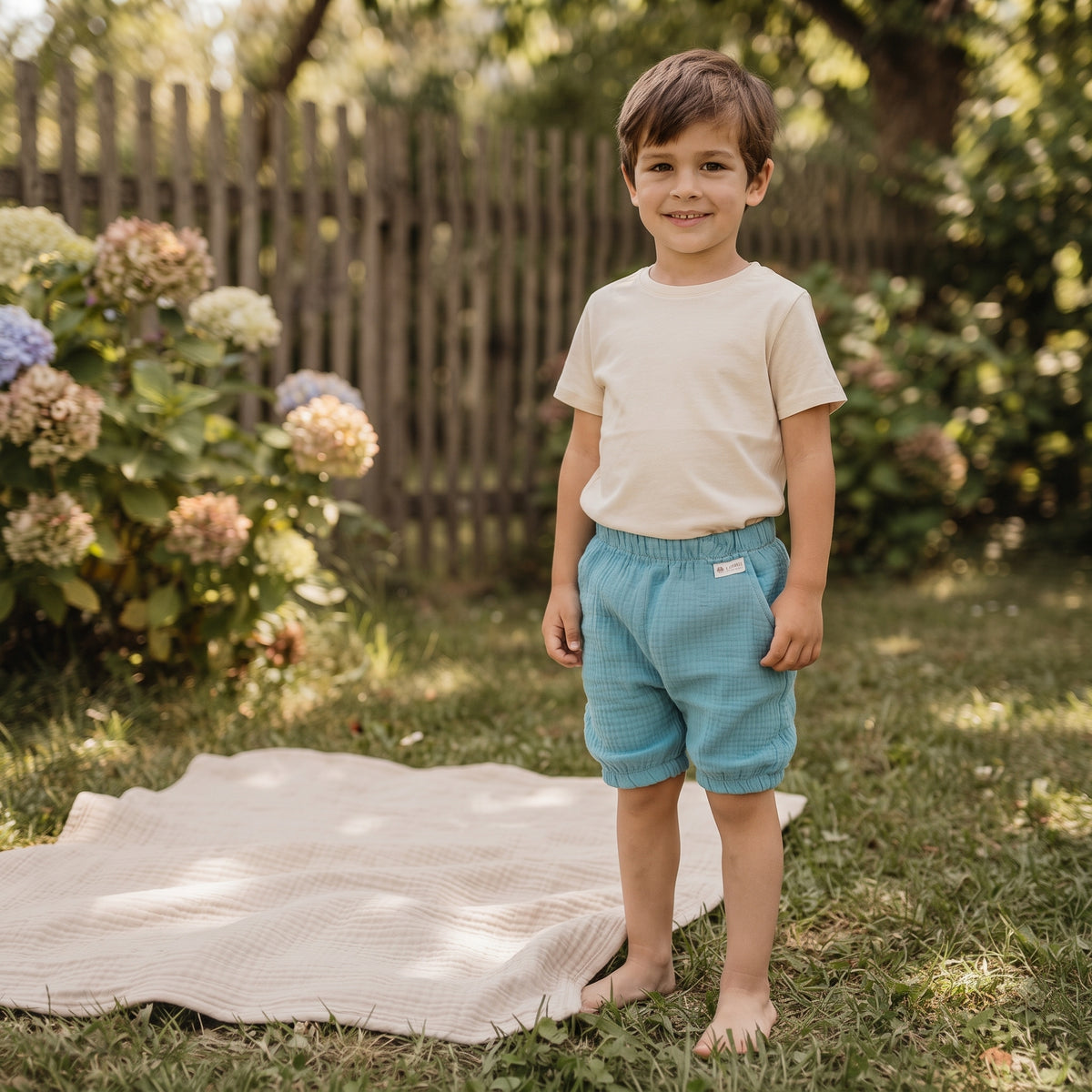 Pantaloncitos de muselina Monkey Mum® - Verde menta