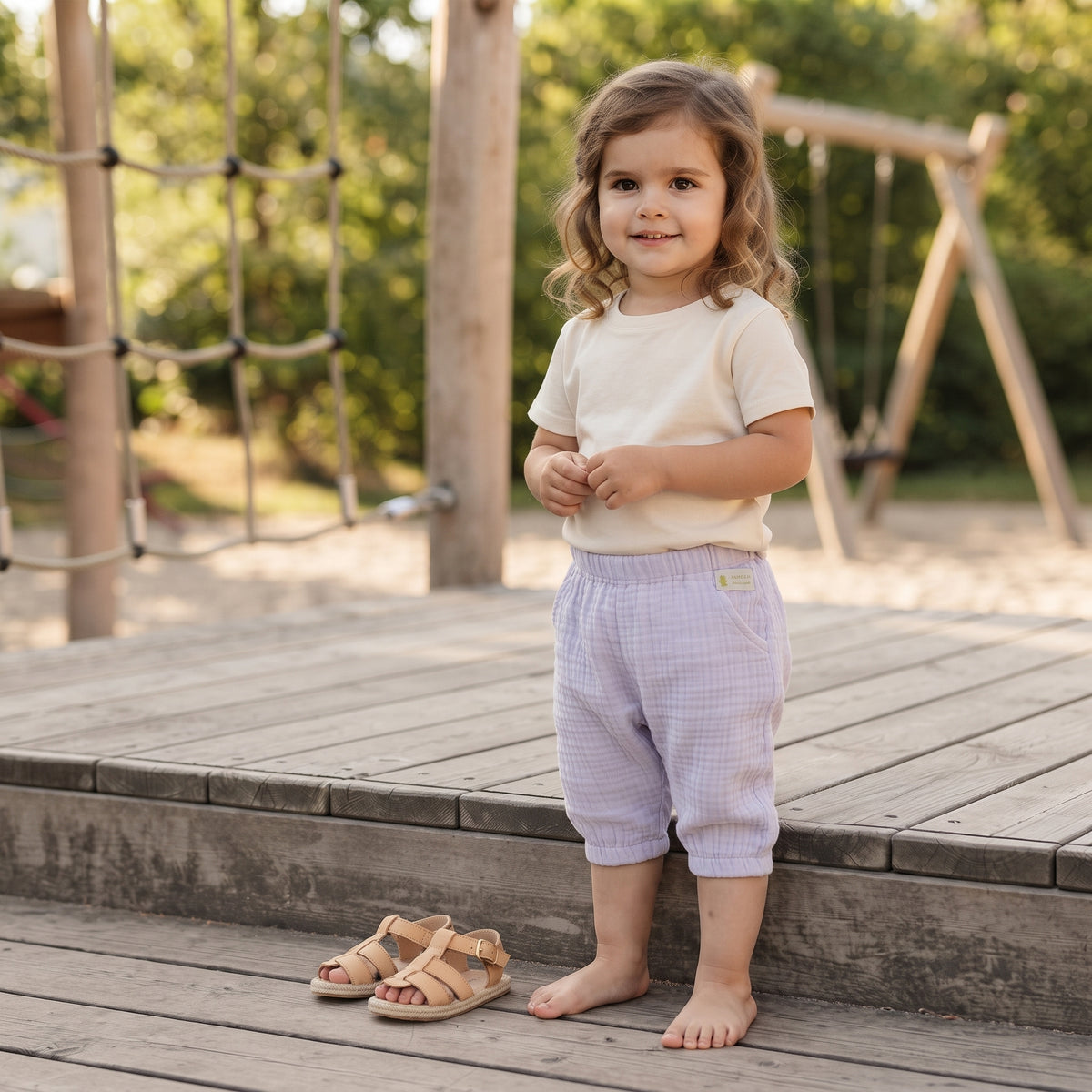 Pantaloncitos de muselina Monkey Mum® - Violeta