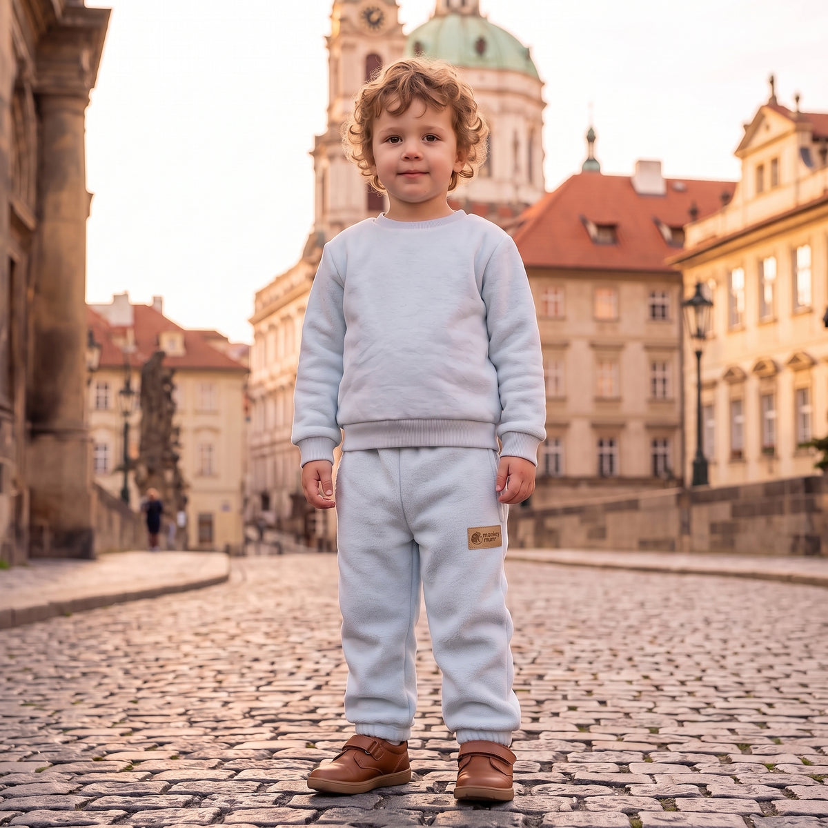 Monkey Mum® Pantalones de felpa - Azul claro