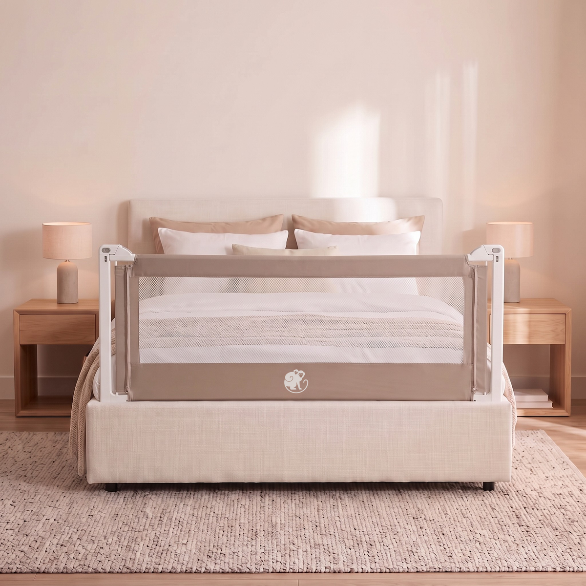 Funda para barrera de cama Monkey Mum® Popular – Gris oscuro
