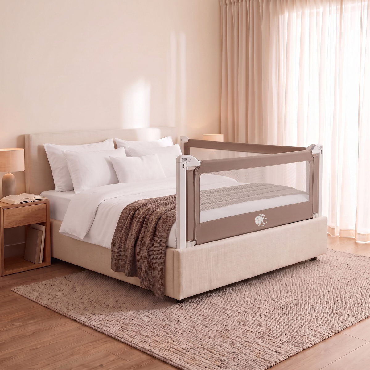 Funda para barrera de cama Monkey Mum® Popular – Gris oscuro
