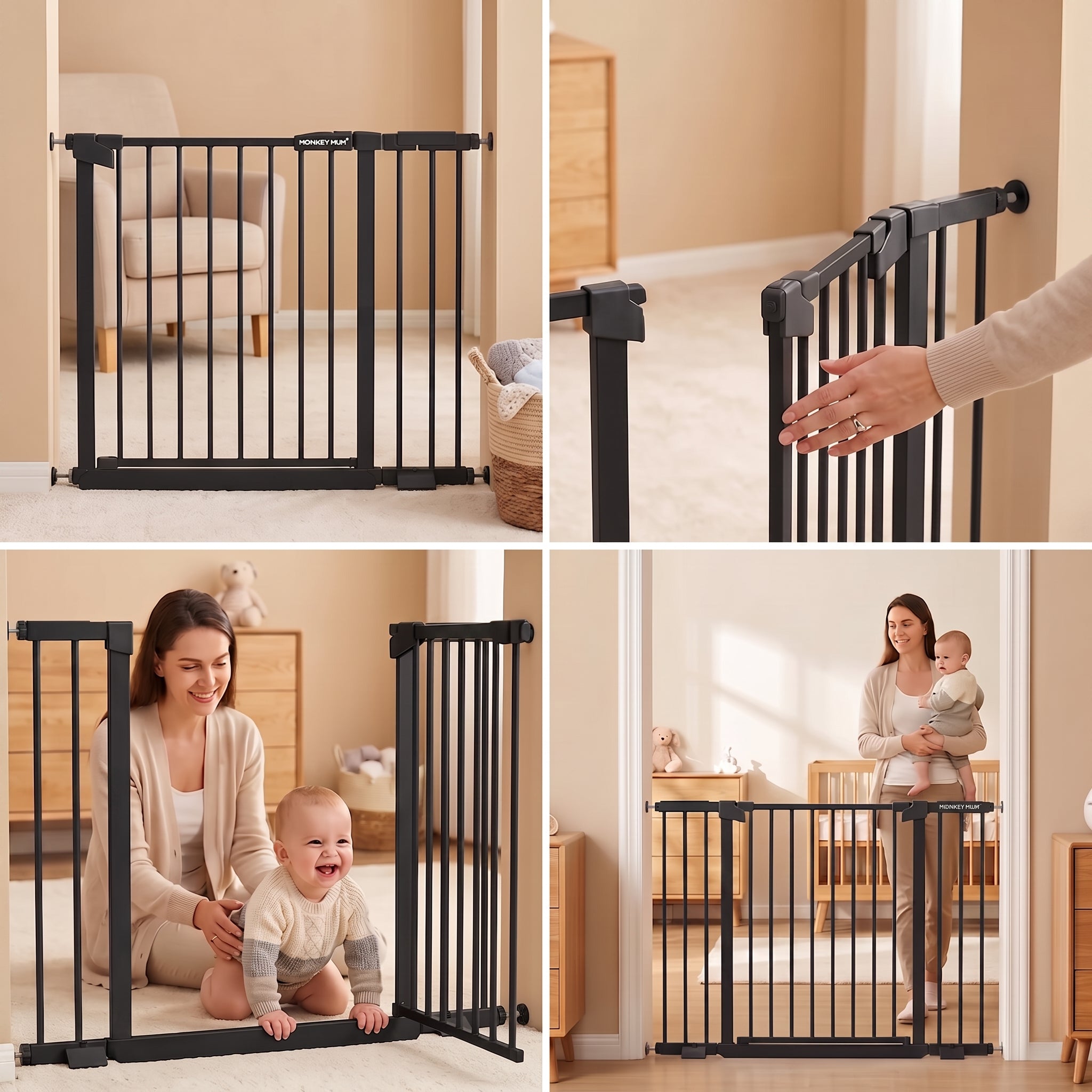 Extensión para la barrera de seguridad Monkey Mum® – Negra