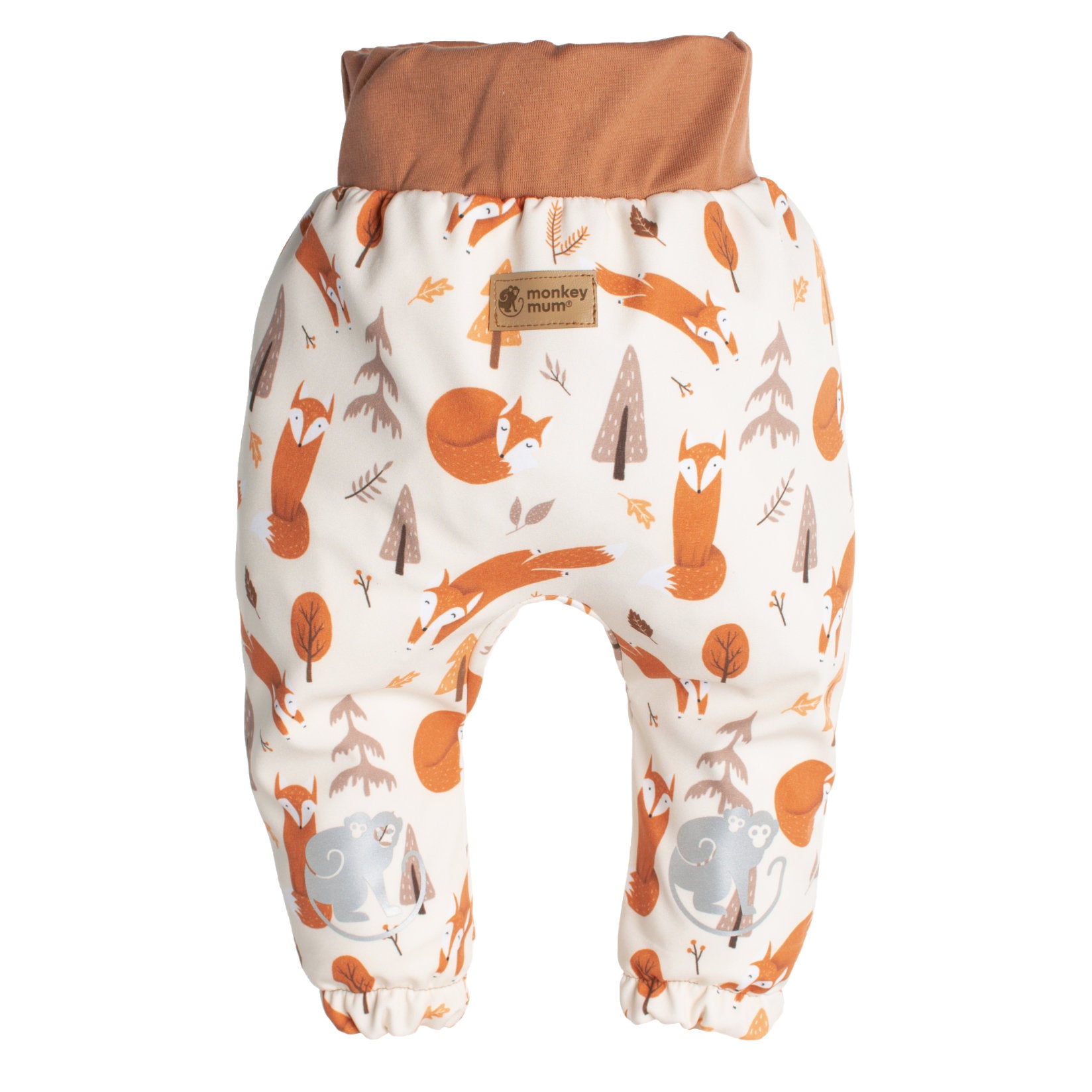 Pantalones infantiles de softshell con membrana Monkey Mum® - Juegos de zorros