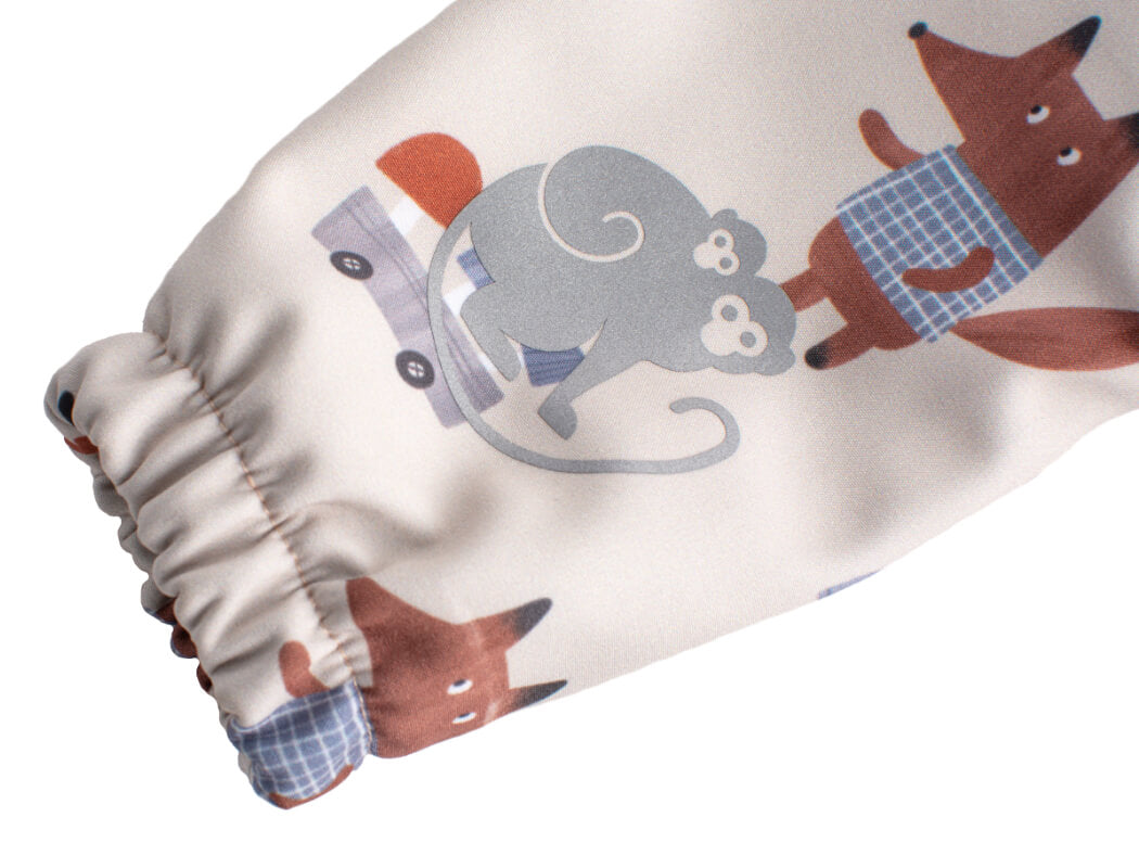 Pantalones infantiles de softshell con membrana Monkey Mum® - Zorros sobre setas