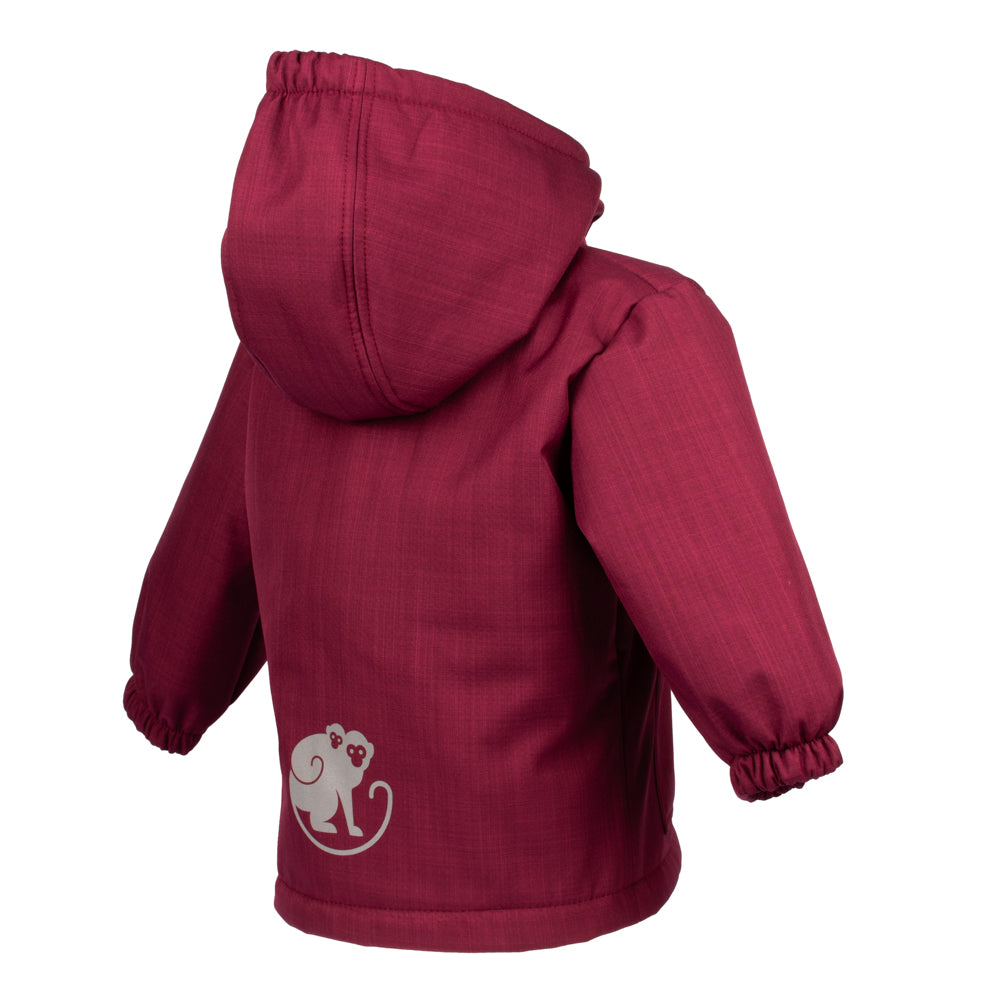 Chaqueta softshell invernal infantil con borreguito Monkey Mum® - Caperucita granate