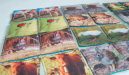 MyMoo Juego de memoria de textiles - 16 pares - Animales, set