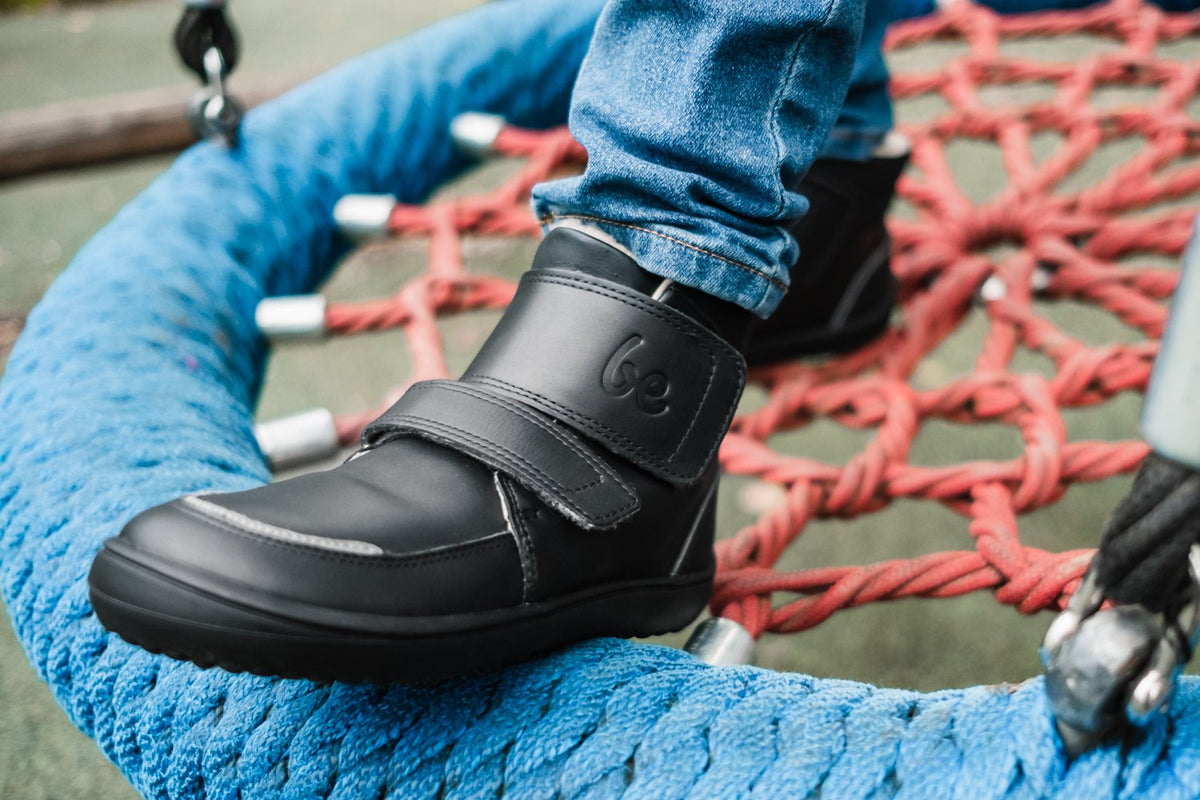 Be Lenka Barefoot Zapatos de invierno para niños Panda 2.0 - All Black