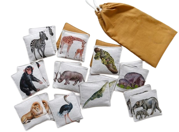 MyMoo Juego de memoria de textiles - 10 pares - Paseo por el desierto