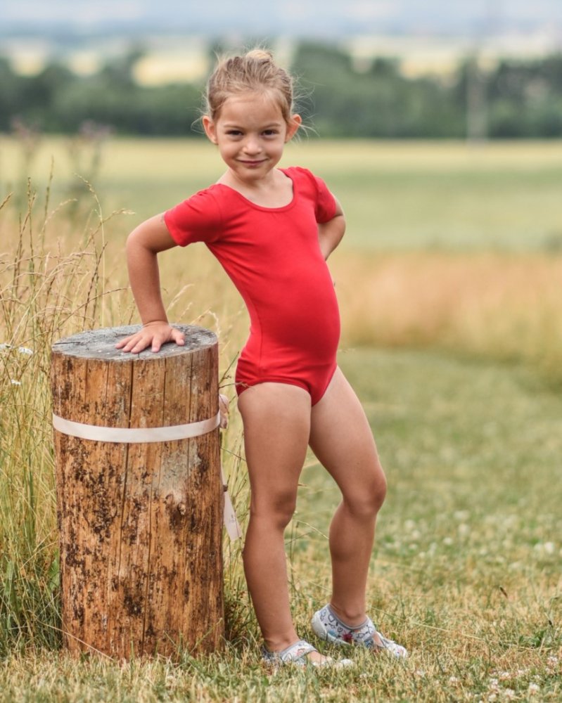 Maillot niñas ballet, gimnasia, rojo