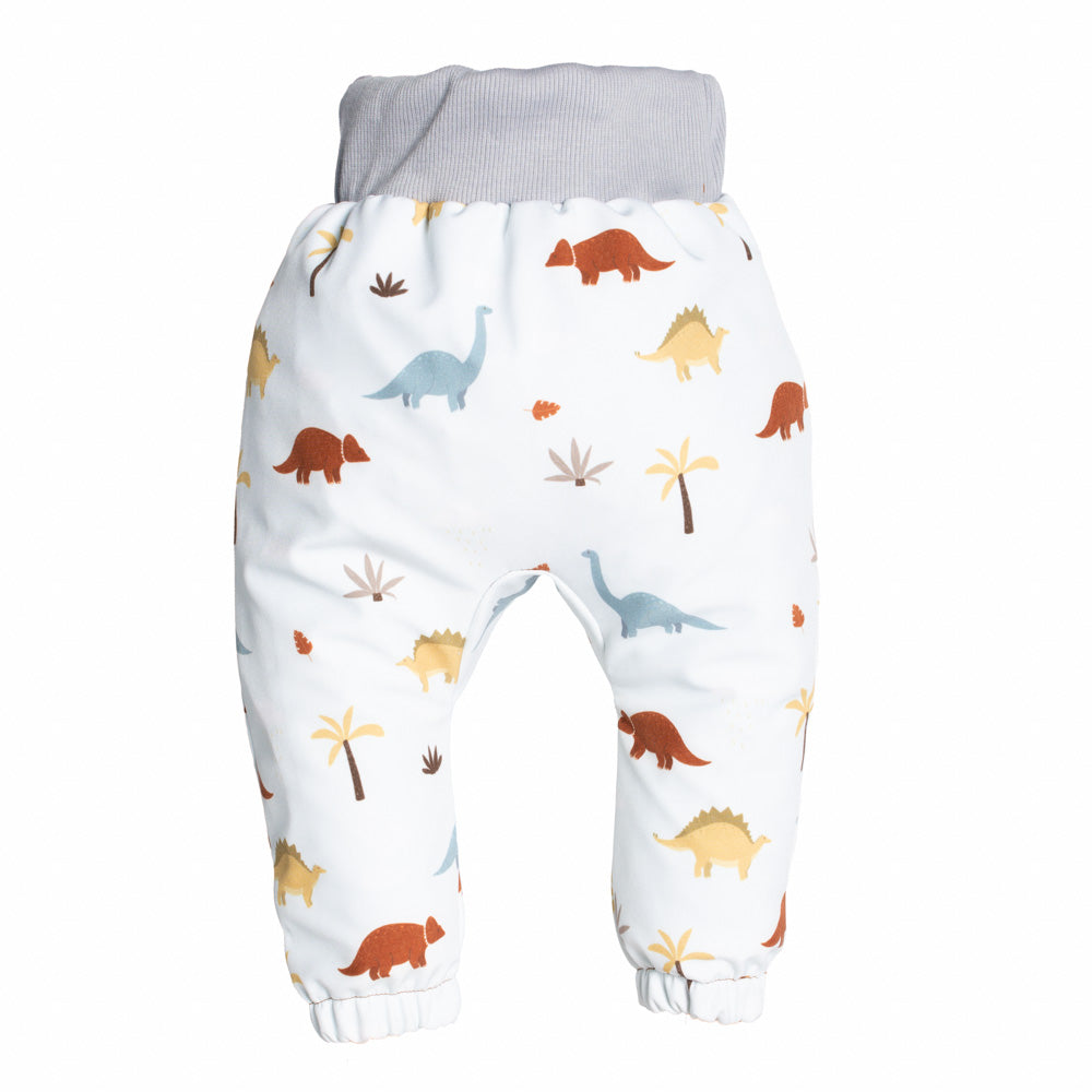 Pantalones infantiles de softshell con membrana Monkey Mum® - Historia de dinosaurios