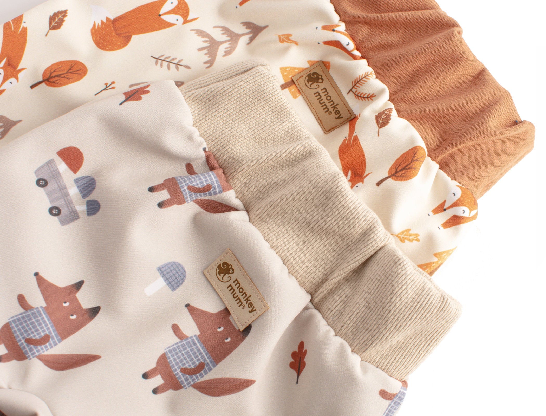 Pantalones infantiles de softshell con membrana Monkey Mum® - Juegos de zorros