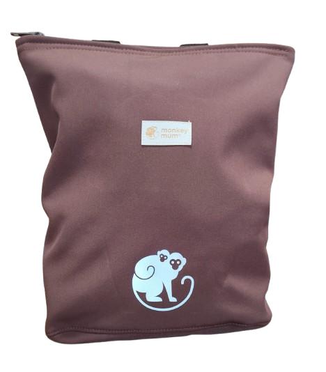 Mochila infantil softshell Monkey Mum® - Marrón