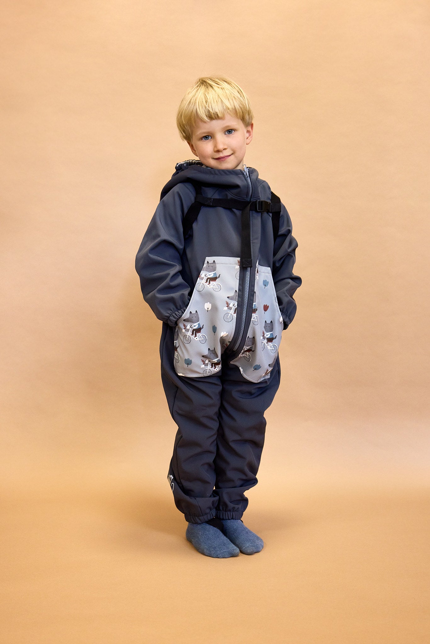 Monkey Mum® Mono softshell con membrana – Obra divertida - talla 86/92
