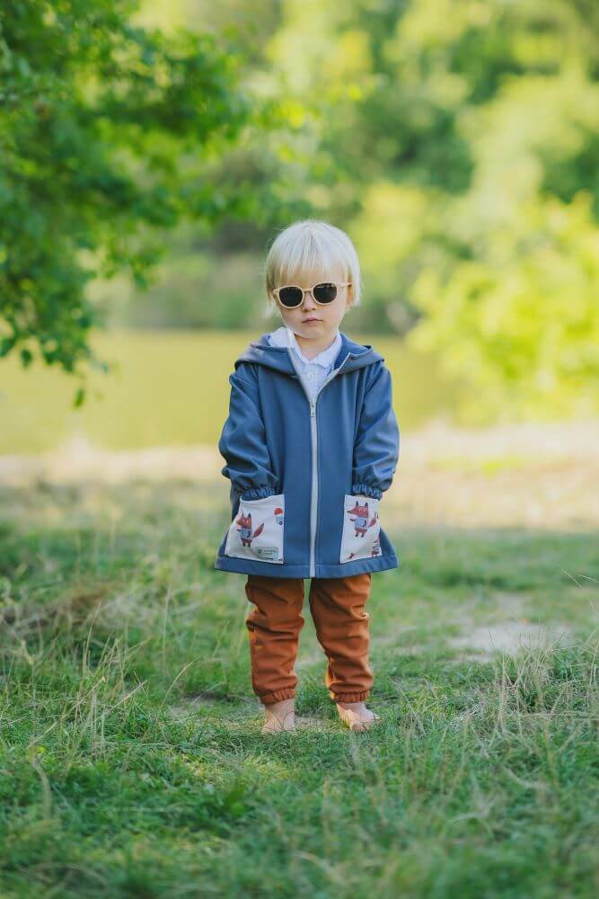 Pantalones infantiles de softshell con membrana Monkey Mum® - Hojas de otoño