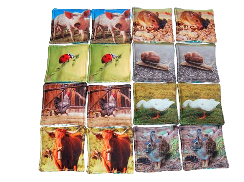 MyMoo Juego de memoria textil - 8 pares - Naturaleza, set 1