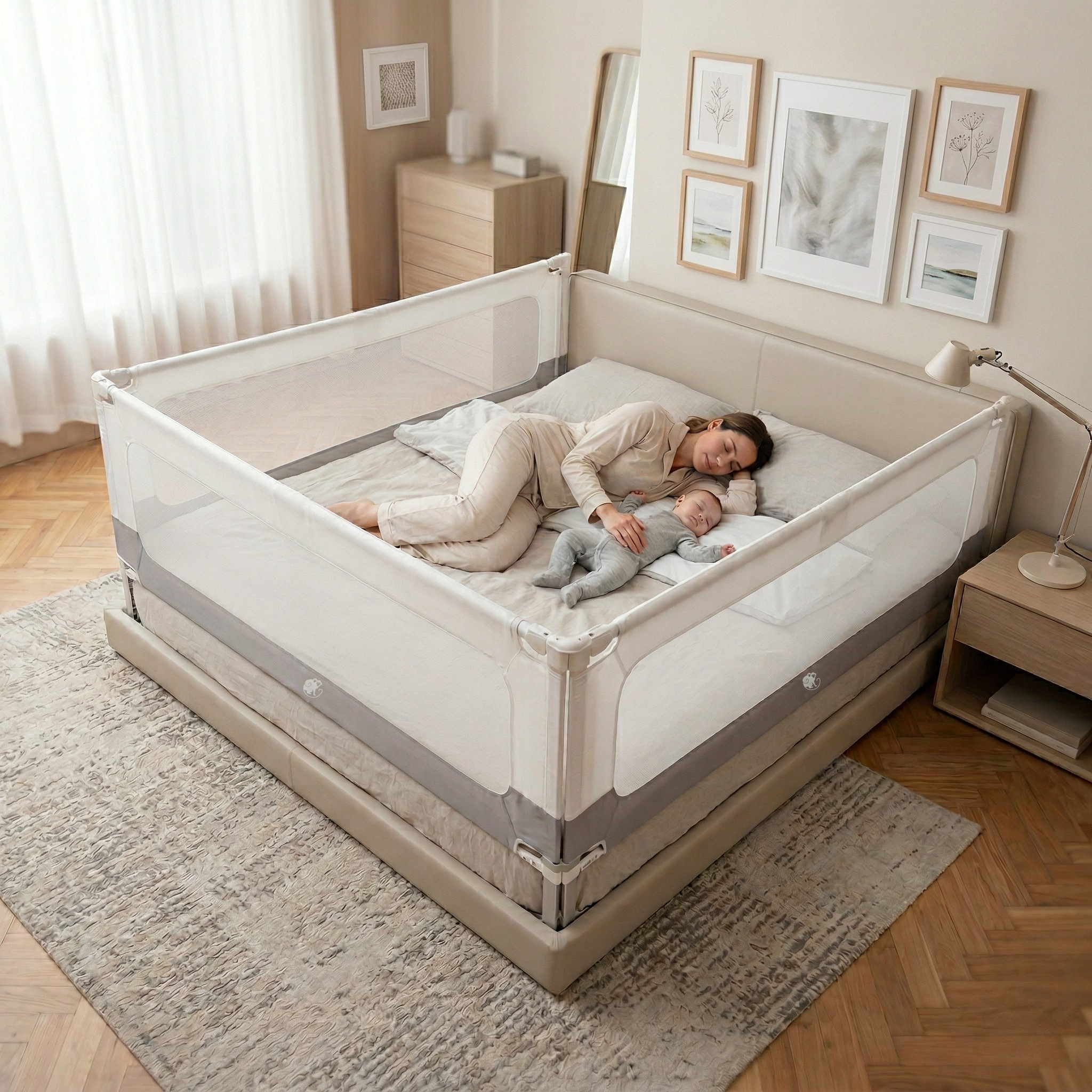 Barrera para cama y parque Monkey Mum® 2 en 1 Smart