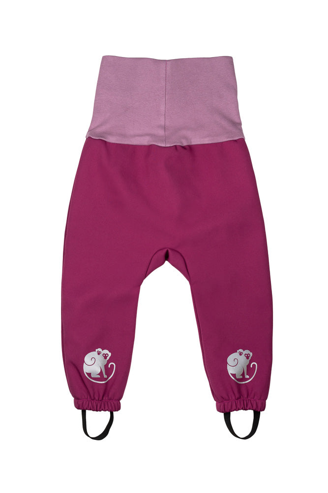 Pantalones softshell evolutivos infantiles con membrana Monkey Mum® - Frambuesa jugosa