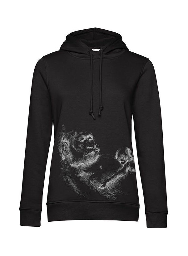 Sudadera de lactancia Monkey Mum® negra - monito