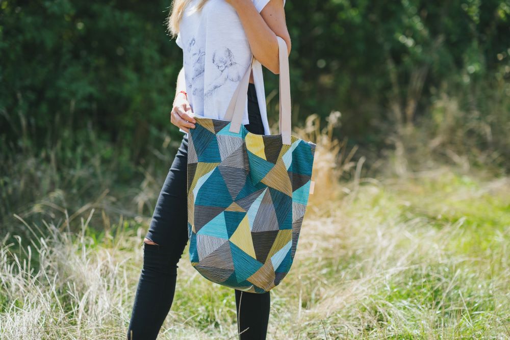Monkey Mum® Bolsa pequeña de tela para accesorios Carrie - Encanto geométrico