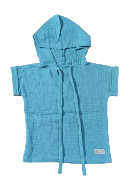Camiseta de muselina con capucha Monkey Mum® - Verde menta